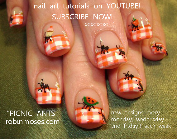  with cute ants nail art design: nail art TUTORIALS FOR MONDAY